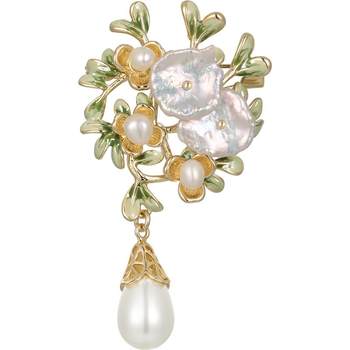 Shes xizi babiye ai mo fanxing fresh oil dripping pearl flowers high-end brooch brooch pin accessories