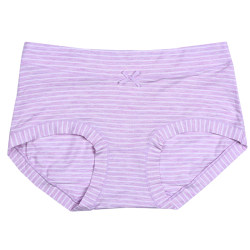 New Caitian underwear mid-waist 36109 fresh striped two-color gauze modal breathable women's pants high waist 36111