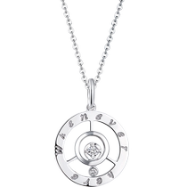 Lukfook Jewelry Whenever Here Time and Space Series 18K Gold Diamond Necklace Pendant Diamond Without Chain N090