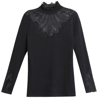 Korean style thickened warm lace bottoming shirt