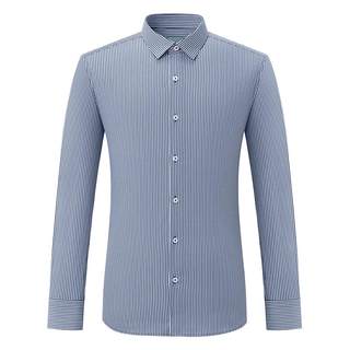 Kai Mi -cut striped long -sleeved shirt male commute light cooked air, black easy to take care of shirts