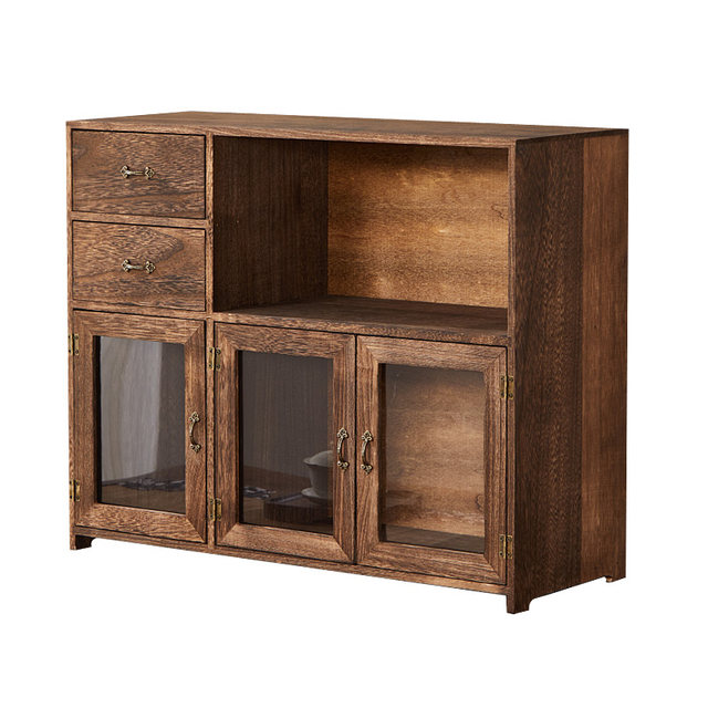 Fuye furniture tea cabinet storage cabinet Chinese style three-door