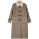 Fanluo lambswool horn button mid-length woolen coat