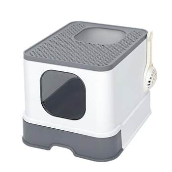 Cat litter box enclosed fully drawer top entry anti-splash large extra large cat litter box cat toilet cat supplies