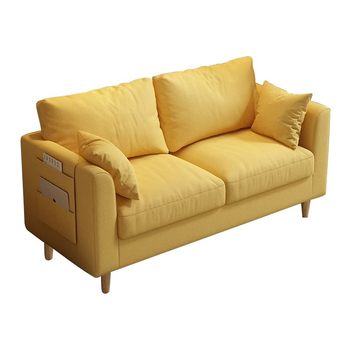 Fabric sofa living room 2023 new single tofu block simple modern rental house double small apartment sofa chair