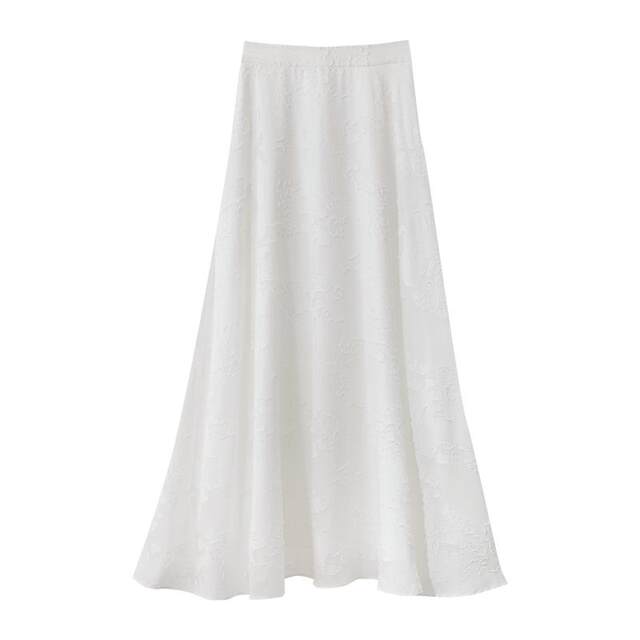 Amii2025 new summer style romantic resort style cut flower texture skirt women's loose wide A-line skirt long skirt