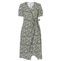 (Same style in the mall) Shifanli v-neck floral dress 2024 summer new style beautiful mid-length skirt 3F4290241