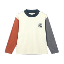 Maradin childrens clothing childrens T-shirt 23 winter new style boys and girls color matching theme printed half turtleneck T-shirt