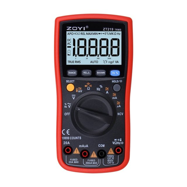 Zhongyi automatic range multimeter ZT219 high-precision four-digit half-anti-fired true-value digital multimeter