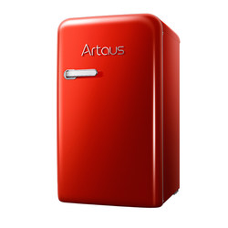Red retro refrigerator American small household single -door refrigerated freezer, mini makeup network red small refrigerator