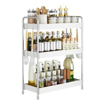 Stainless steel kitchen countertop narrow storage rack
