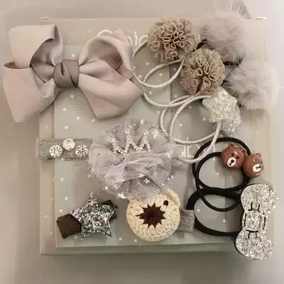 Little girl hair accessories hairclip children Princess cute hairclip Hairband Hairband gift box set set super fairy baby bow