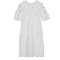 (Vacation Series) puretea tea embroidered puff sleeve ruffle dress for women 2023 summer new style