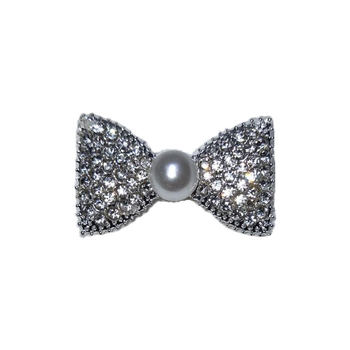 ຍີ່ປຸ່ນແລະເກົາຫຼີໃຫມ່ versatile pearl rhinestone bow brooch ແມ່ຍິງ dress ຕົບແຕ່ງຂະຫນາດນ້ອຍ brooch corsage ນ້ໍາຫອມ