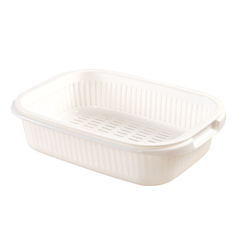 Double-layer plastic multi-functional drainage fruit and vegetable tableware basket