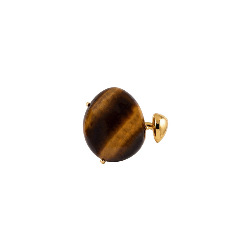 Yandao White Dew Tiger Eye Stone Boundless Dew Drop Ring Niche Design Light Luxurious High-end Open Ring Women's Retro Accessories