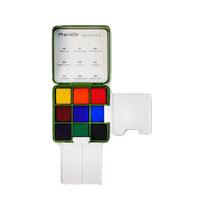 Martini mini green box small red box transparent solid watercolor paint light 9-color travel set portable handbook travel sketching and painting tools