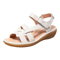 (Same style in the mall) Hush Puppies Summer New Cool Velcro Wedge Womens Leather Sandals U2I06BL3