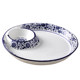 10-inch dumpling plate ceramic blue and white porcelain round shape