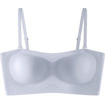 Strapless tube top bra for women with black technology anti-slip push-up invisible summer thin section seamless beautiful back wrap bra