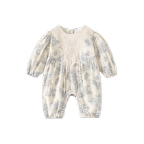 Baby clothes autumn clothes newborn baby girl jumpsuit one-piece suit for full moon and hundred days princess outing spring and autumn clothes