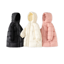 Girls Down Jacket Winter Clothing 2024 New Baby Girl Mid-Length Dupont Three-Proof Childrens Jacket White Goose Down Winter