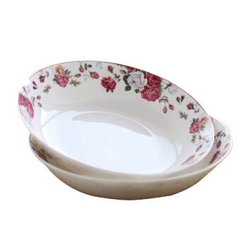 Tangshan ceramic tableware size round dumpling rice plate