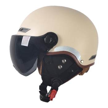 3c certified new national standard four-season dual-lens half helmet breathable electric motorcycle helmet for men and women winter neck scarf summer