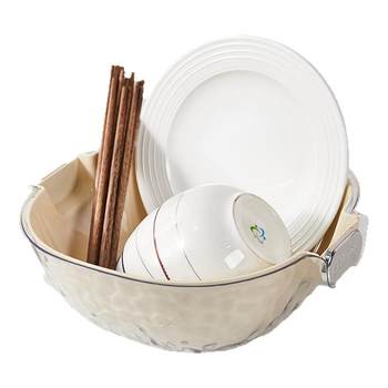 Double-layer vegetable basin drain basket set