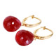 Ruohua ruby earrings 18k gold inlaid with zirconium