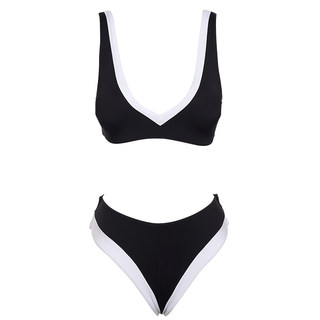 MEMORYBABY欧美风简约分体泳衣女显瘦高腰性感比基尼三点式泳装