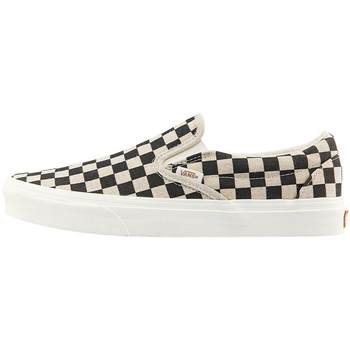 Vans official Slip-On checkerboard ສີດໍາແລະສີຂາວເກີບ canvas slip-on ສະດວກສະບາຍ