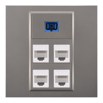 Type 86 wall concealed 1 fiber optic 4 network port Gigabit network socket fiber optic four-digit Category 6 network cable computer socket