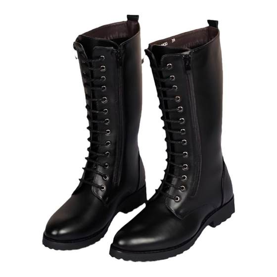 Winter men's pointed leather boots Korean version of warm and velvet Martin boots zipper tall men's boots increase high school cotton boots