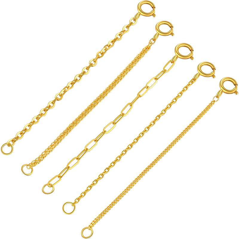 18K gold extended chain lengthened chain tail accessories