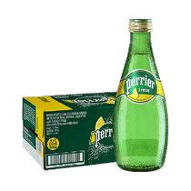 Imported French Perrier sugar-free sparkling water mineral water drink lemon flavor 330ml*24 bottles