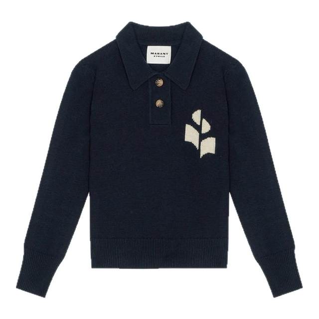 MARANT ETOILE NOLA Simple Lapel Logo Knitted Sweater for Women