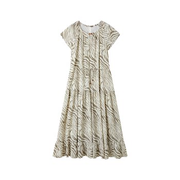 Xwi xinwei french elegant seaside resort print a-line dress women's summer's high quality zebra print skirt slim skirt