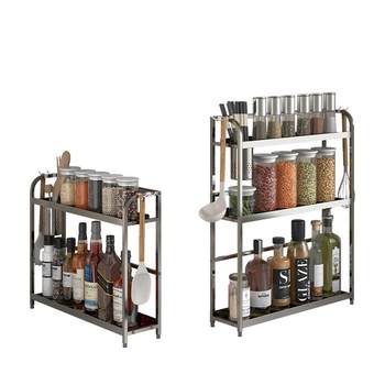 Kitchen seasoning storage rack chopstick knife rack countertop multi-functional seasoning kitchen utensils storage rack multi-layer stainless steel