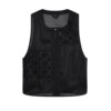 White deer language stitching hollow chiffon vest for women