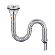 Kitchen sink drain pipe accessories sink sink drain pipe anti-return artifact drain pipe set 2005