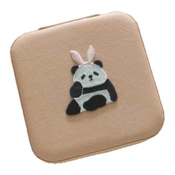 2025 new embroidered pu leather large-capacity earrings storage box jewelry storage box