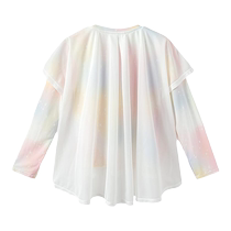 Semir childrens T-shirt 2024 new fashionable light dreamy blooming long-sleeved top summer childrens clothing girls clothes