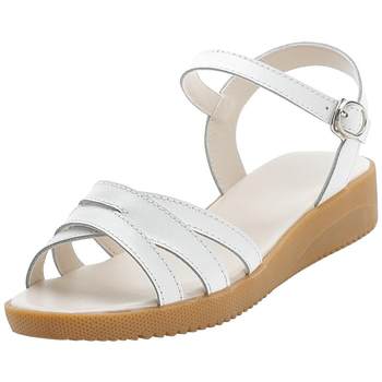 ລາຄາພິເສດຂອງຍີ່ຫໍ້ 2024 summer sandals ຫນັງໃຫມ່ສໍາລັບແມ່ຍິງຖືພາແລະເກີບແມ່ເກີບເກີບພະຍາບານຕ່ໍາບໍ່ເລື່ອນອ່ອນຂອງແມ່ຍິງ