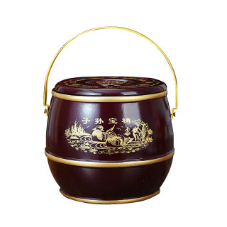 结婚酒红实木子孙桶棕色陪嫁马桶子孙袋孑筒婚庆用品大号木头痰盂