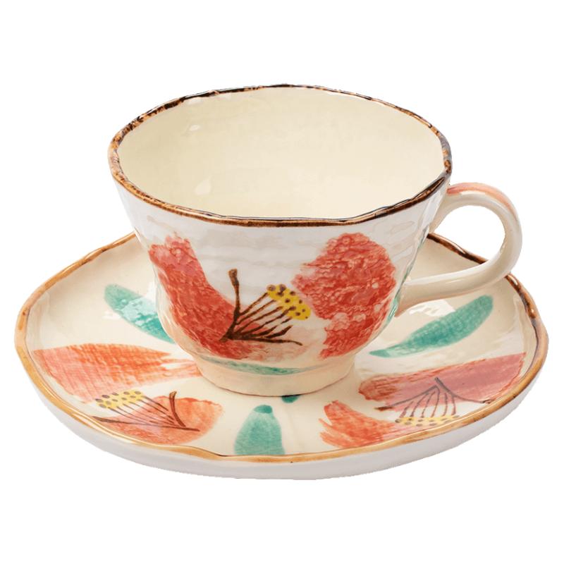 Tonghe Japan imported wabi-sabi coffee cup set Seto-yaki Japanese high-end exquisite retro afternoon tea tableware