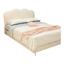 Signmaker modern minimalist cloud bed solid wood technology cloth soft bed light luxury cream style childrens bed princess bed ins style