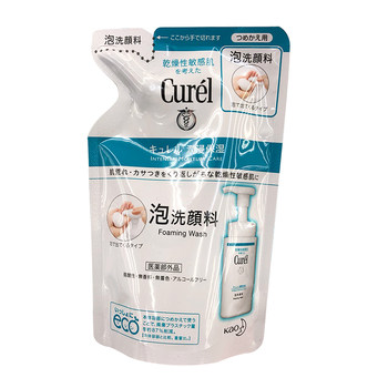 Japanese Curel facial cleanser refill women's moisturizing foam water cleanser lesuoo refill 130ml