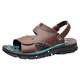 Men's summer sandals genuine leather soft sole non-slip beach shoes