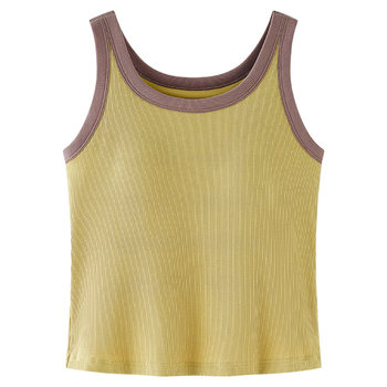 Songshan cotton shop bottoming ribbed vest with breast pad for women
